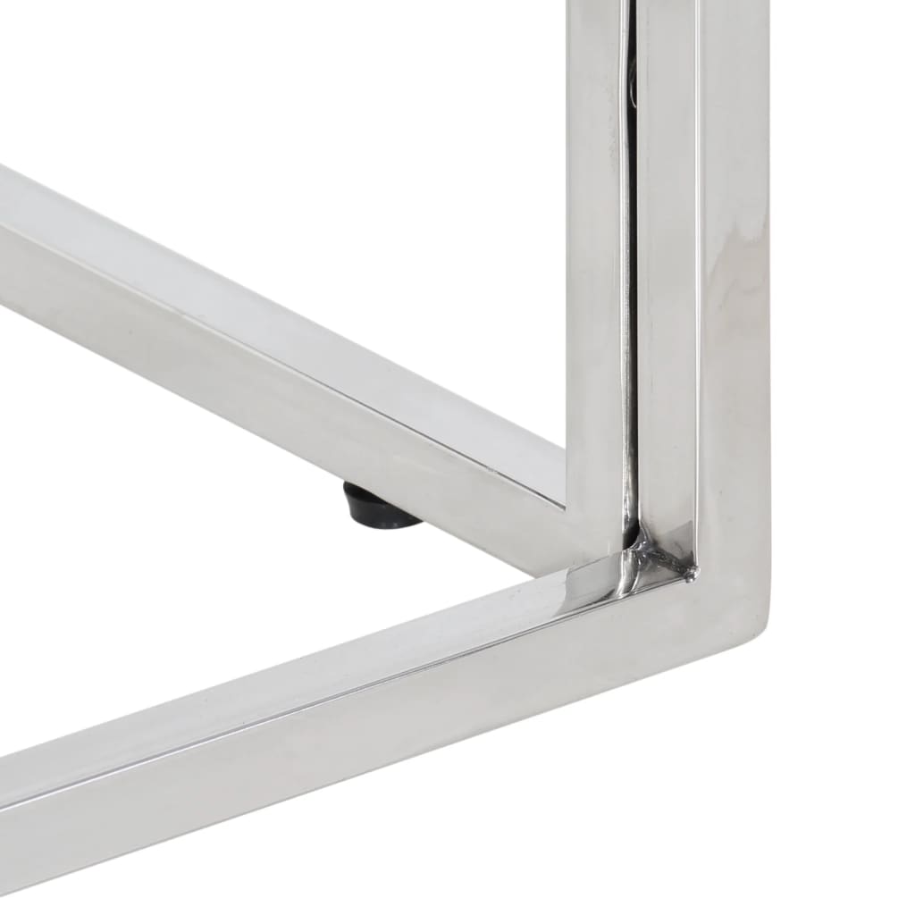 Soffbord DIV. silver rostfritt stål och massivt akaciaträ