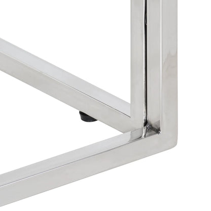 Soffbord DIV. silver rostfritt stål och massivt akaciaträ