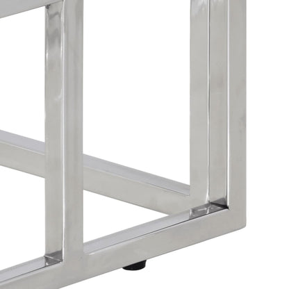 Avlastningsbord Konsollbord DIV. silver rostfritt stål och härdat glas