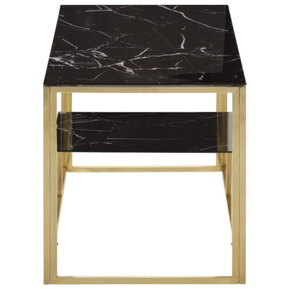 Soffbord DIV. guld rostfritt stål och härdat glas