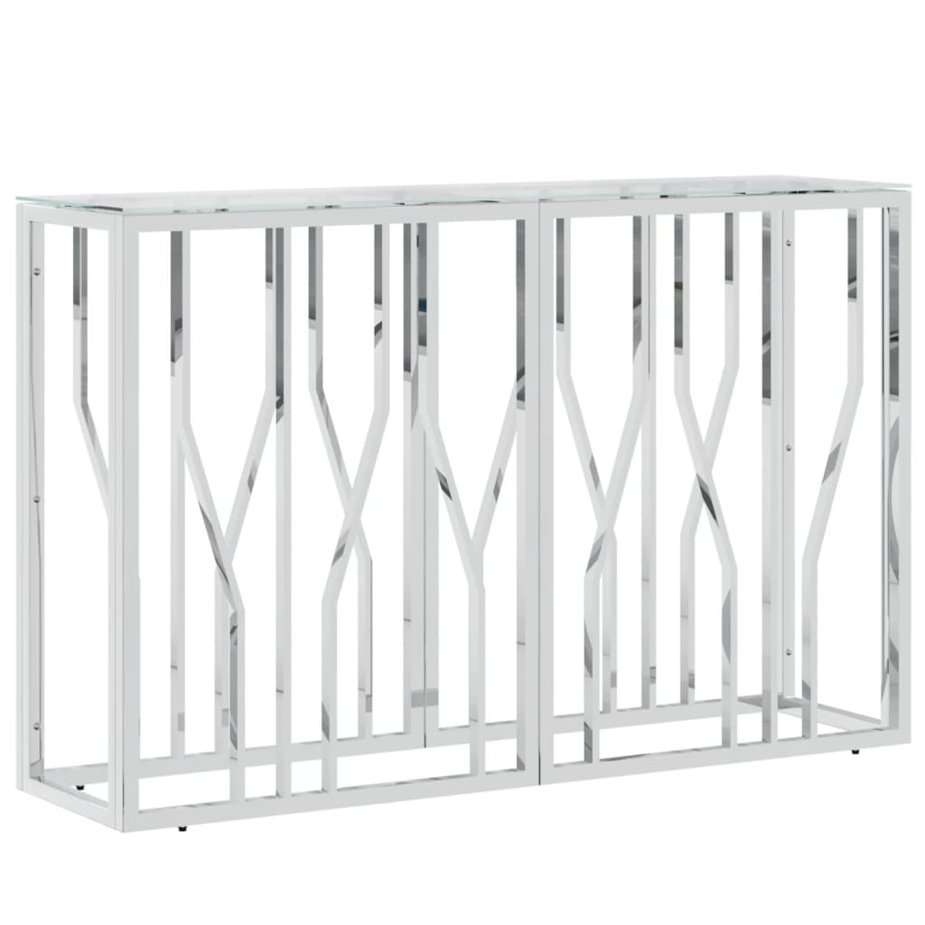 Avlastningsbord Konsollbord DIV. 110x30x70 cm rostfritt stål och glas