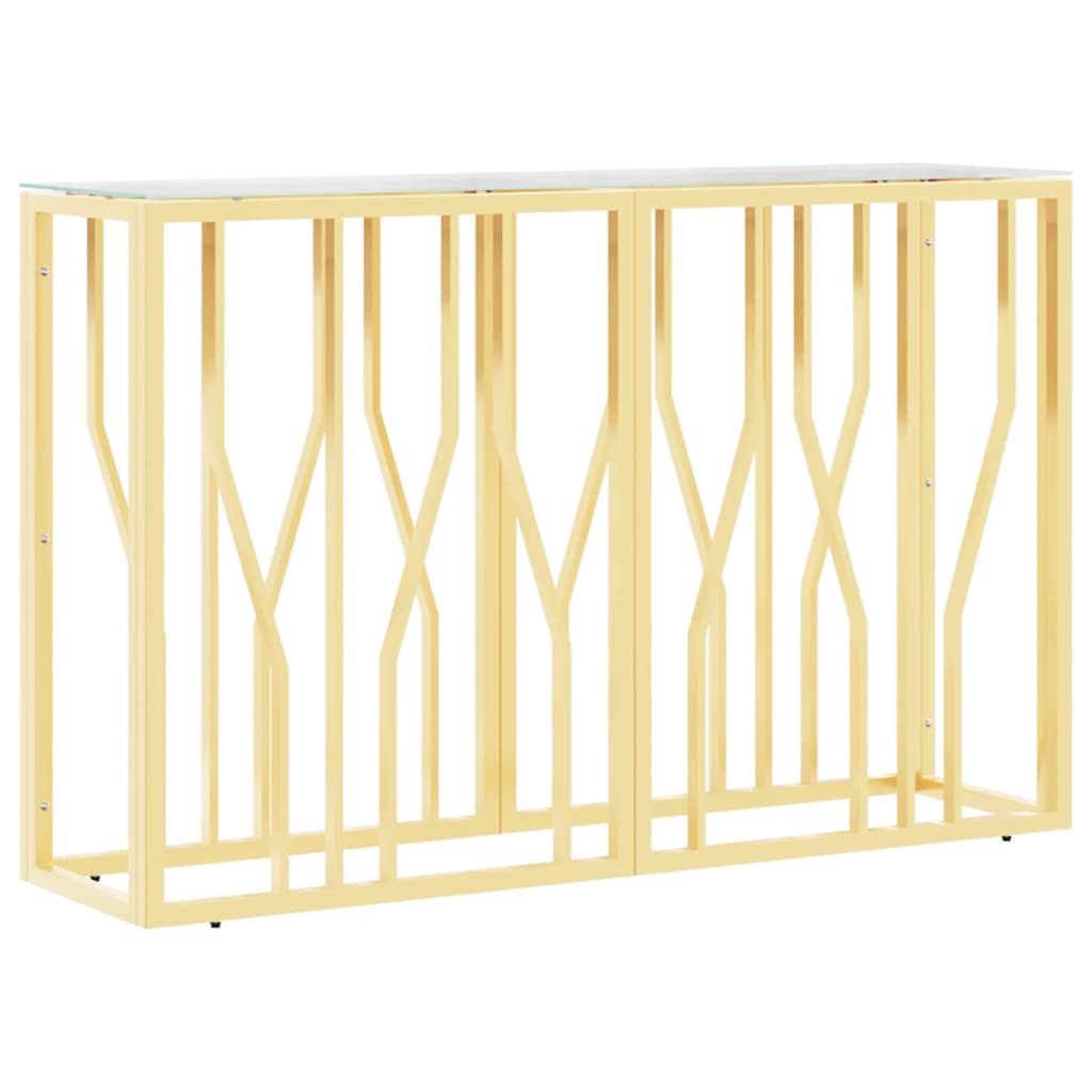 Avlastningsbord Konsollbord DIV. 110x30x70 cm rostfritt stål och glas