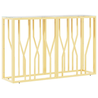 Avlastningsbord Konsollbord DIV. 110x30x70 cm rostfritt stål och glas