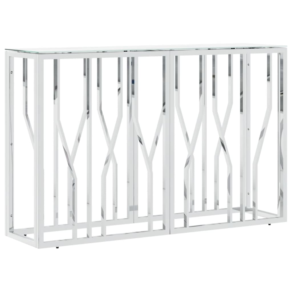 Avlastningsbord Konsollbord DIV. silver 110x30x70 cm rostfritt stål och glas