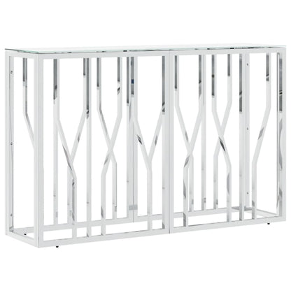 Avlastningsbord Konsollbord DIV. silver 110x30x70 cm rostfritt stål och glas