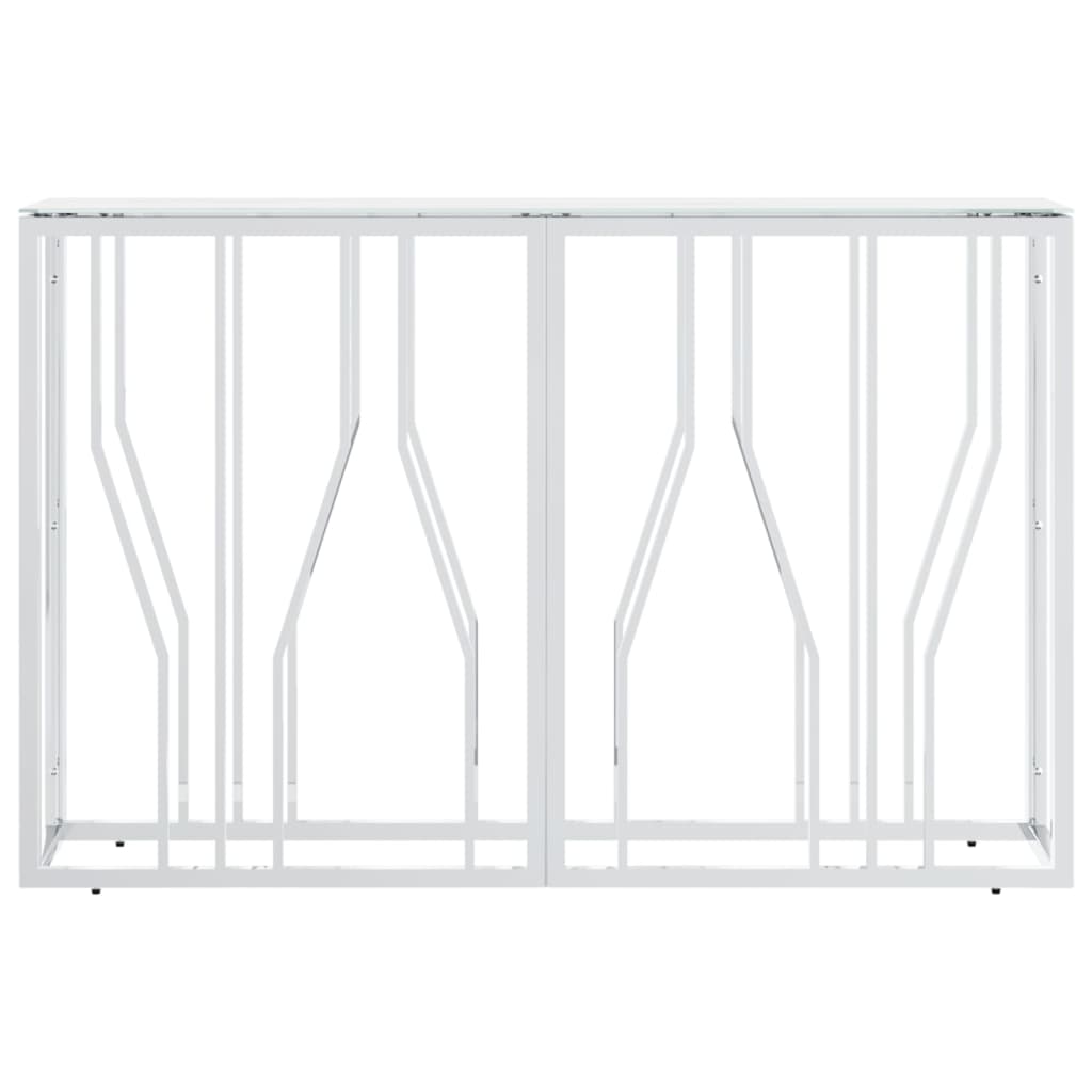 Avlastningsbord Konsollbord DIV. silver 110x30x70 cm rostfritt stål och glas