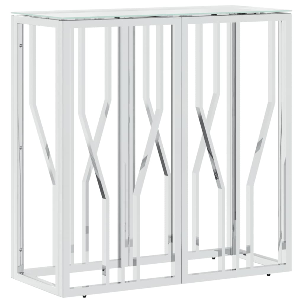 Avlastningsbord Konsollbord DIV. 70x30x70 cm rostfritt stål och glas