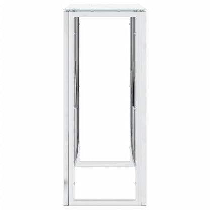 Avlastningsbord Konsollbord DIV. silver 70x30x70 cm rostfritt stål och glas