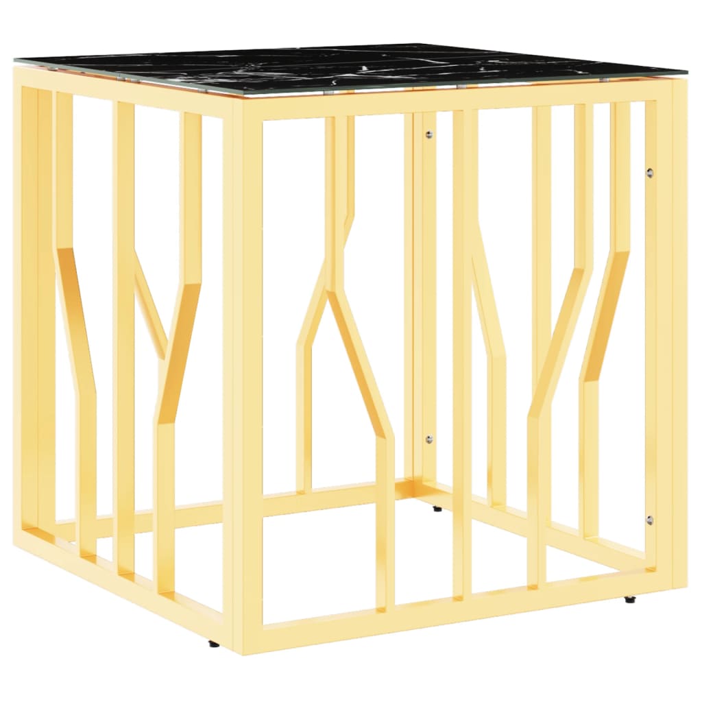 Soffbord DIV. guld 50x50x50 cm rostfritt stål och glas