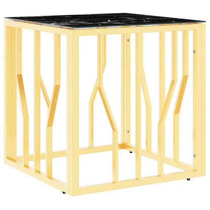 Soffbord DIV. guld 50x50x50 cm rostfritt stål och glas