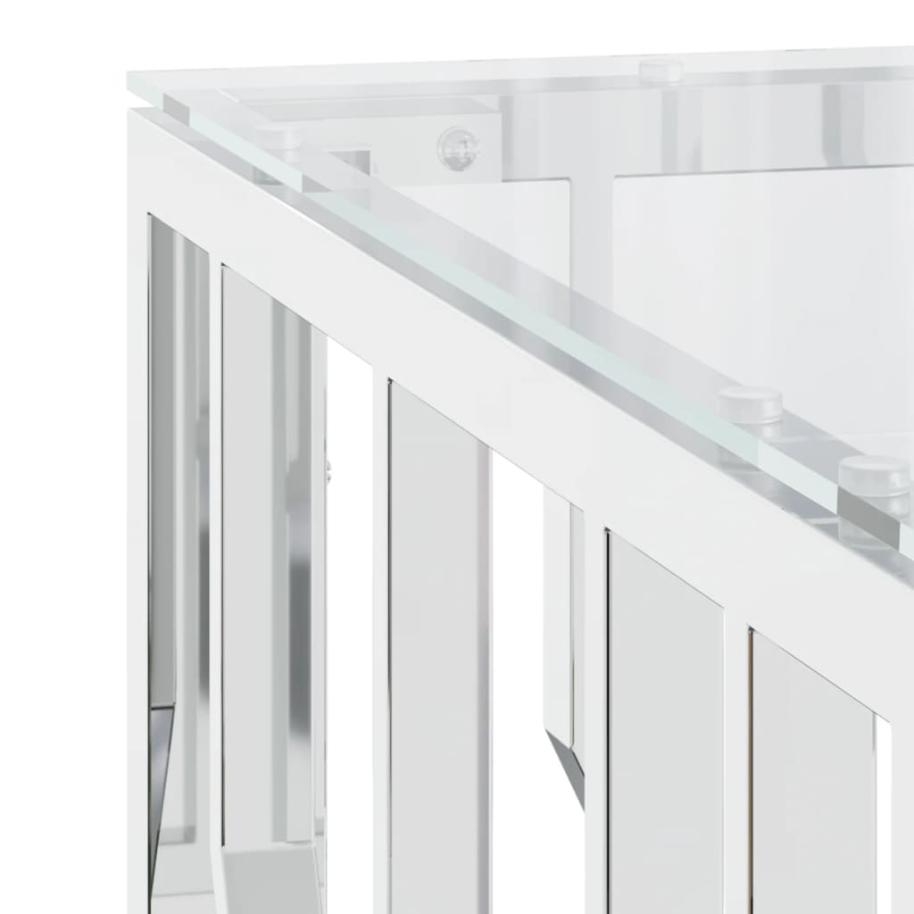 Soffbord DIV. 80x80x40 cm rostfritt stål och glas