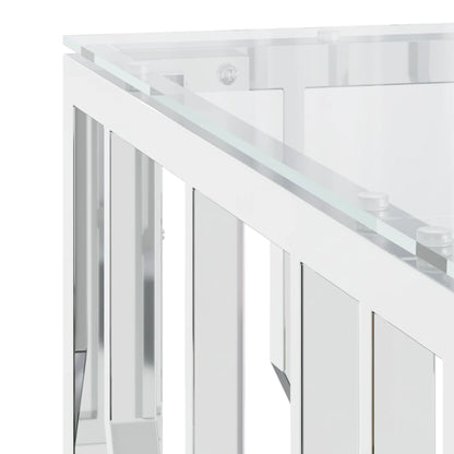 Soffbord DIV. 80x80x40 cm rostfritt stål och glas