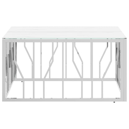 Soffbord DIV. silver 80x80x40 cm rostfritt stål och glas