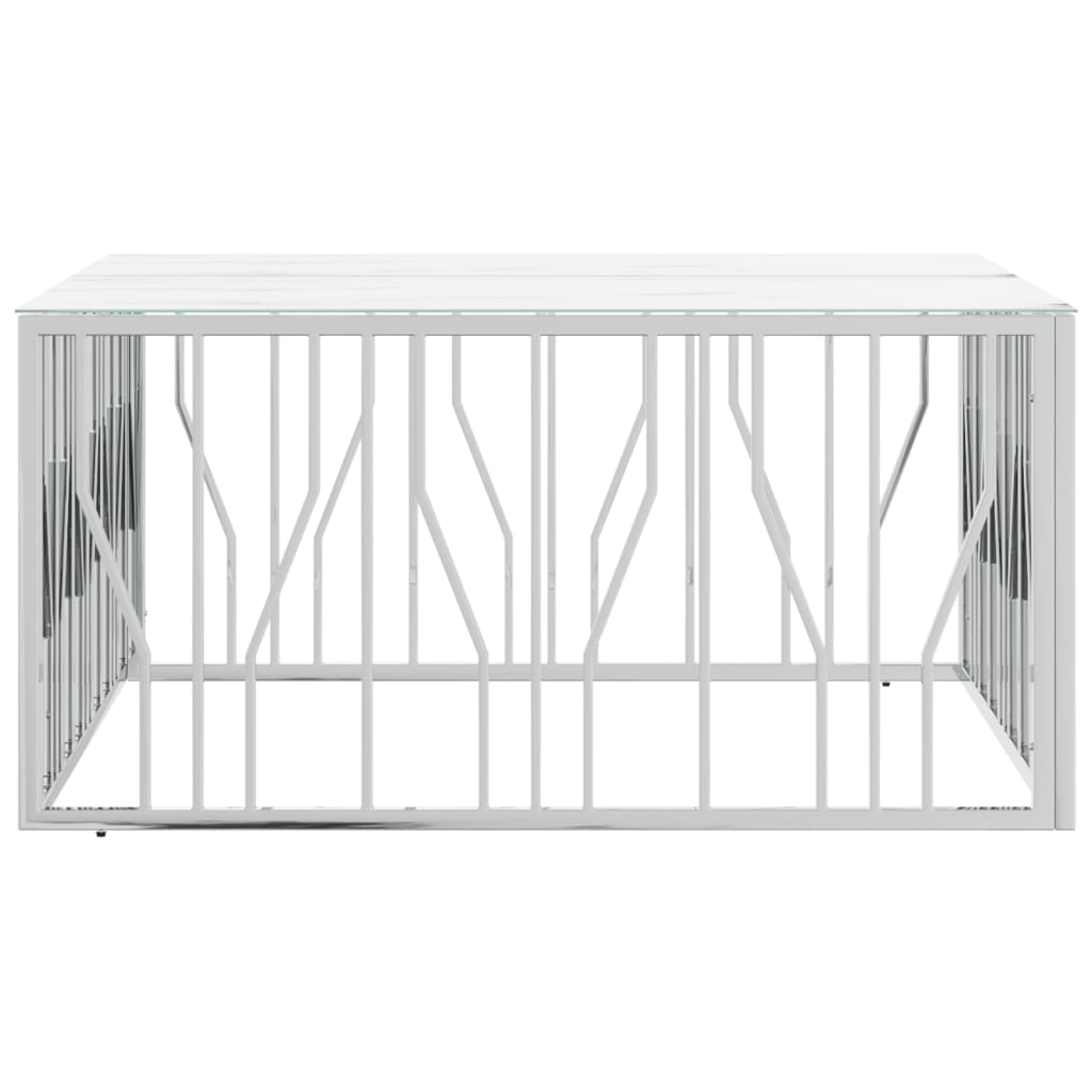 Soffbord DIV. silver 100x100x50 cm rostfritt stål och glas