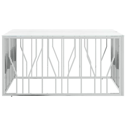 Soffbord DIV. silver 100x100x50 cm rostfritt stål och glas