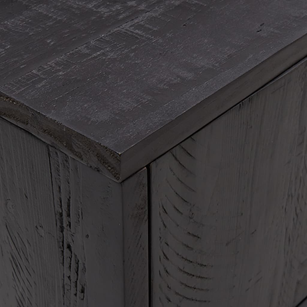 TV-Möbel Svart TV-Bänk 110x35x48 cm massiv furu