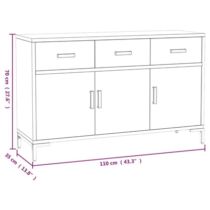 Skänk Brun 110x35x70 cm massiv furu
