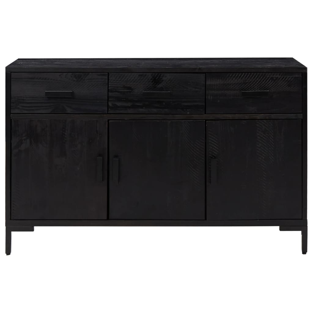Skänk Svart 110x35x70 cm massiv furu