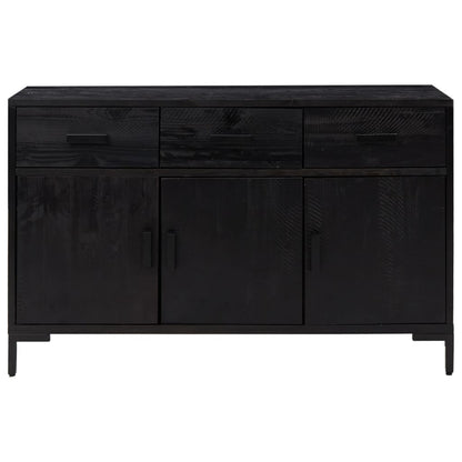 Skänk Svart 110x35x70 cm massiv furu