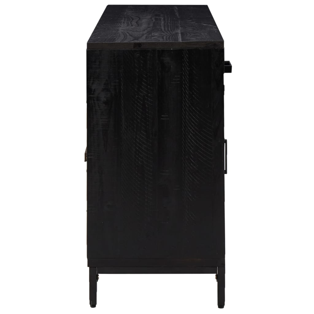 Skänk Svart 110x35x70 cm massiv furu