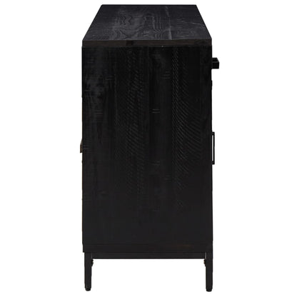 Skänk Svart 110x35x70 cm massiv furu