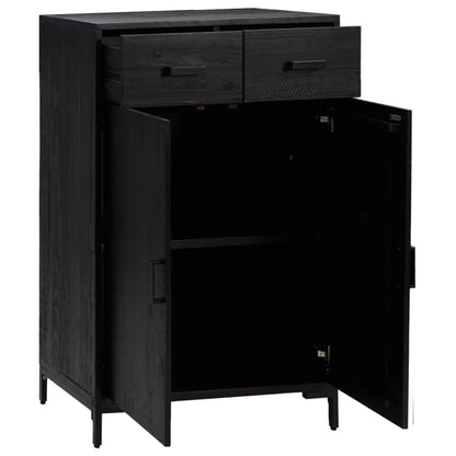 Skoställ Svart Skoskåp 75x40x110 cm massiv furu