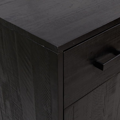 Skoställ Svart Skoskåp 75x40x110 cm massiv furu