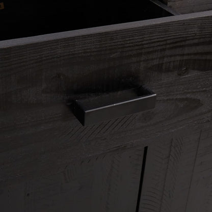 Skoställ Svart Skoskåp 75x40x110 cm massiv furu