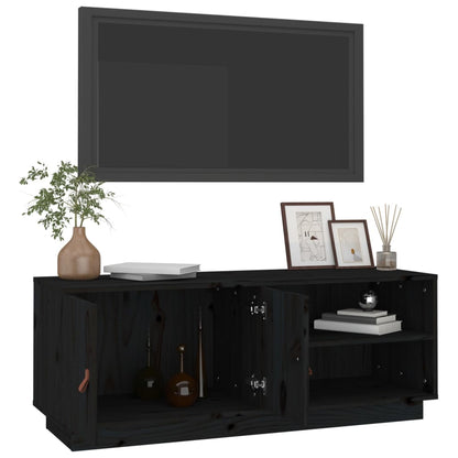 TV-Möbel Svart TV-Bänk 105x34x40 cm massiv furu
