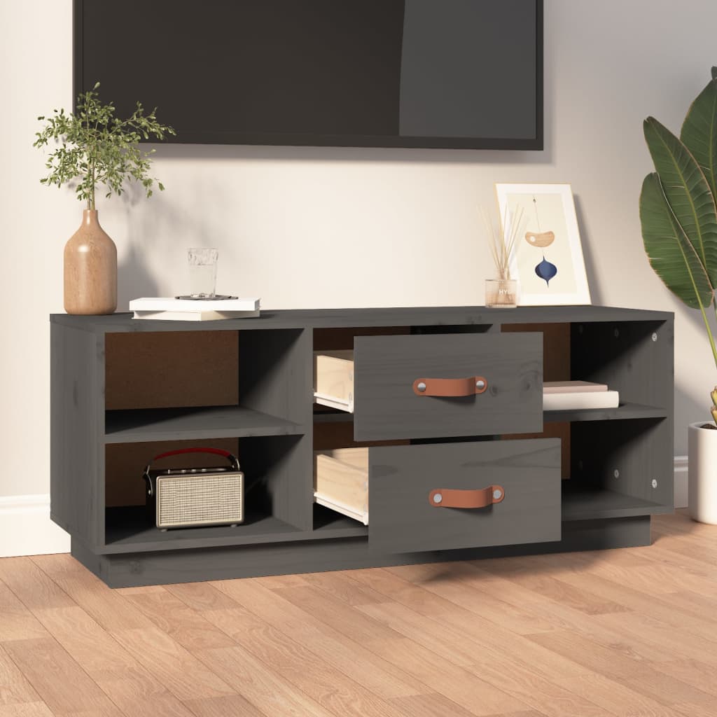 TV-Möbel Grå TV-Bänk 100x34x40 cm massiv furu