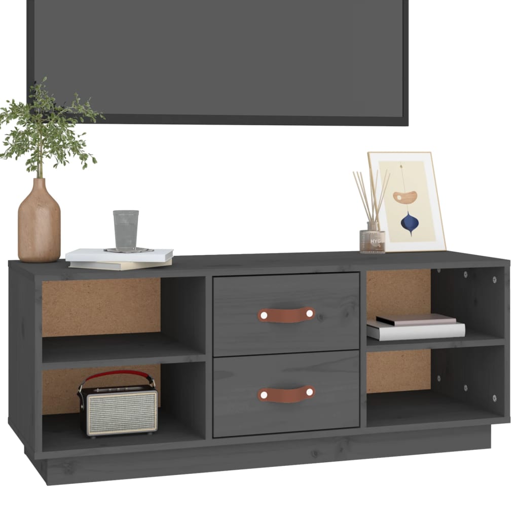 TV-Möbel Grå TV-Bänk 100x34x40 cm massiv furu