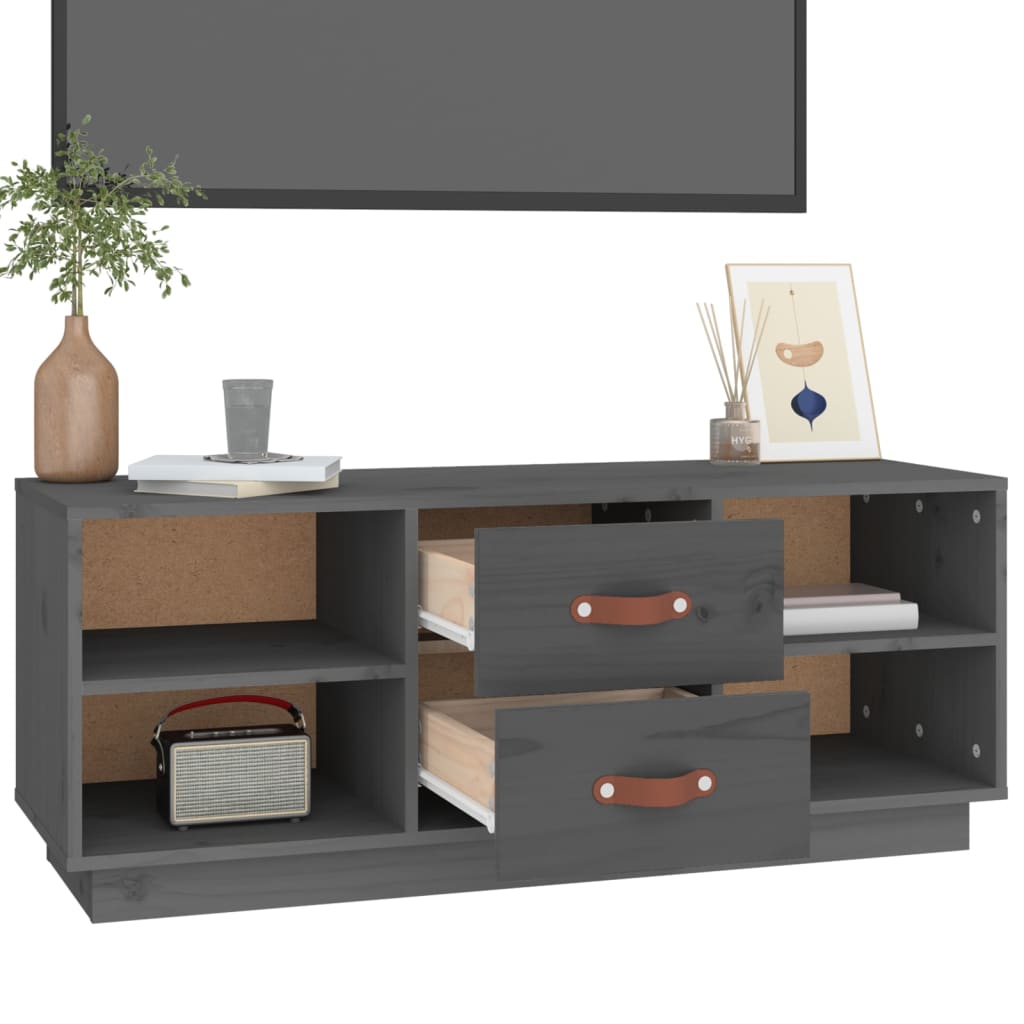 TV-Möbel Grå TV-Bänk 100x34x40 cm massiv furu