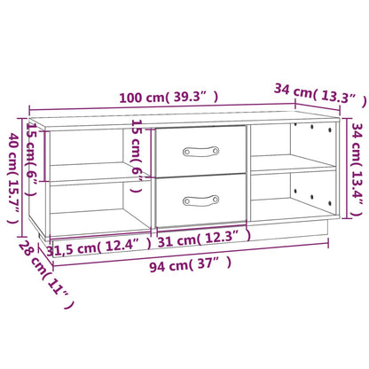 TV-Möbel Grå TV-Bänk 100x34x40 cm massiv furu