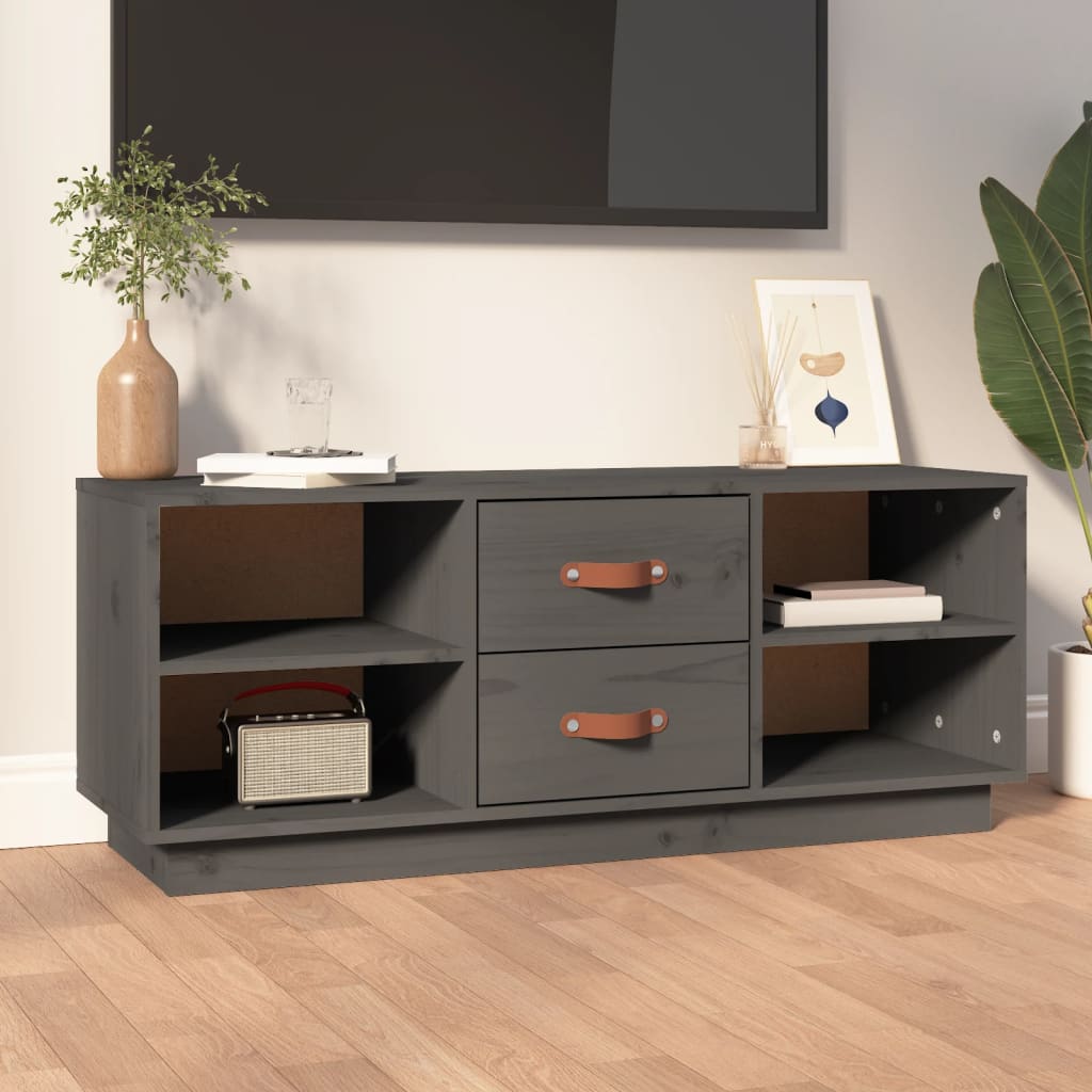 TV-Möbel Grå TV-Bänk 100x34x40 cm massiv furu