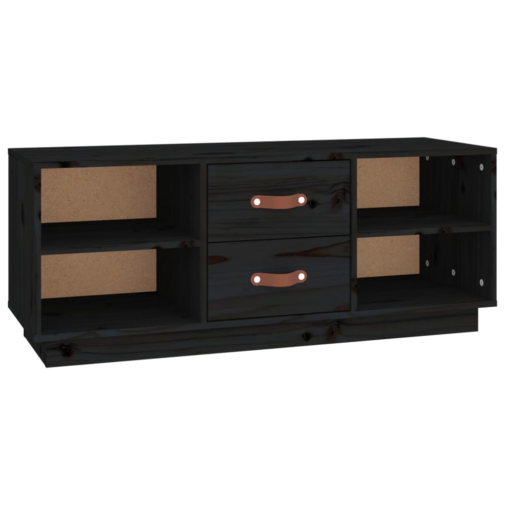 TV-Möbel Svart TV-Bänk 100x34x40 cm massiv furu