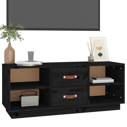 TV-Möbel Svart TV-Bänk 100x34x40 cm massiv furu