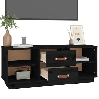 TV-Möbel Svart TV-Bänk 100x34x40 cm massiv furu