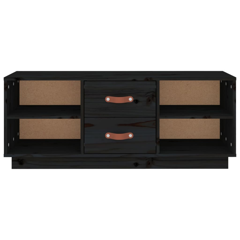 TV-Möbel Svart TV-Bänk 100x34x40 cm massiv furu