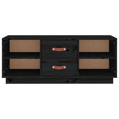 TV-Möbel Svart TV-Bänk 100x34x40 cm massiv furu