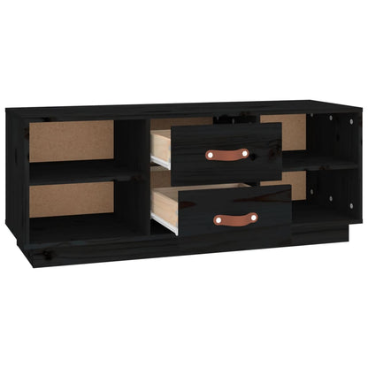 TV-Möbel Svart TV-Bänk 100x34x40 cm massiv furu