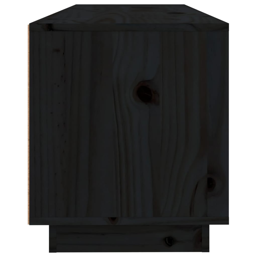 TV-Möbel Svart TV-Bänk 100x34x40 cm massiv furu
