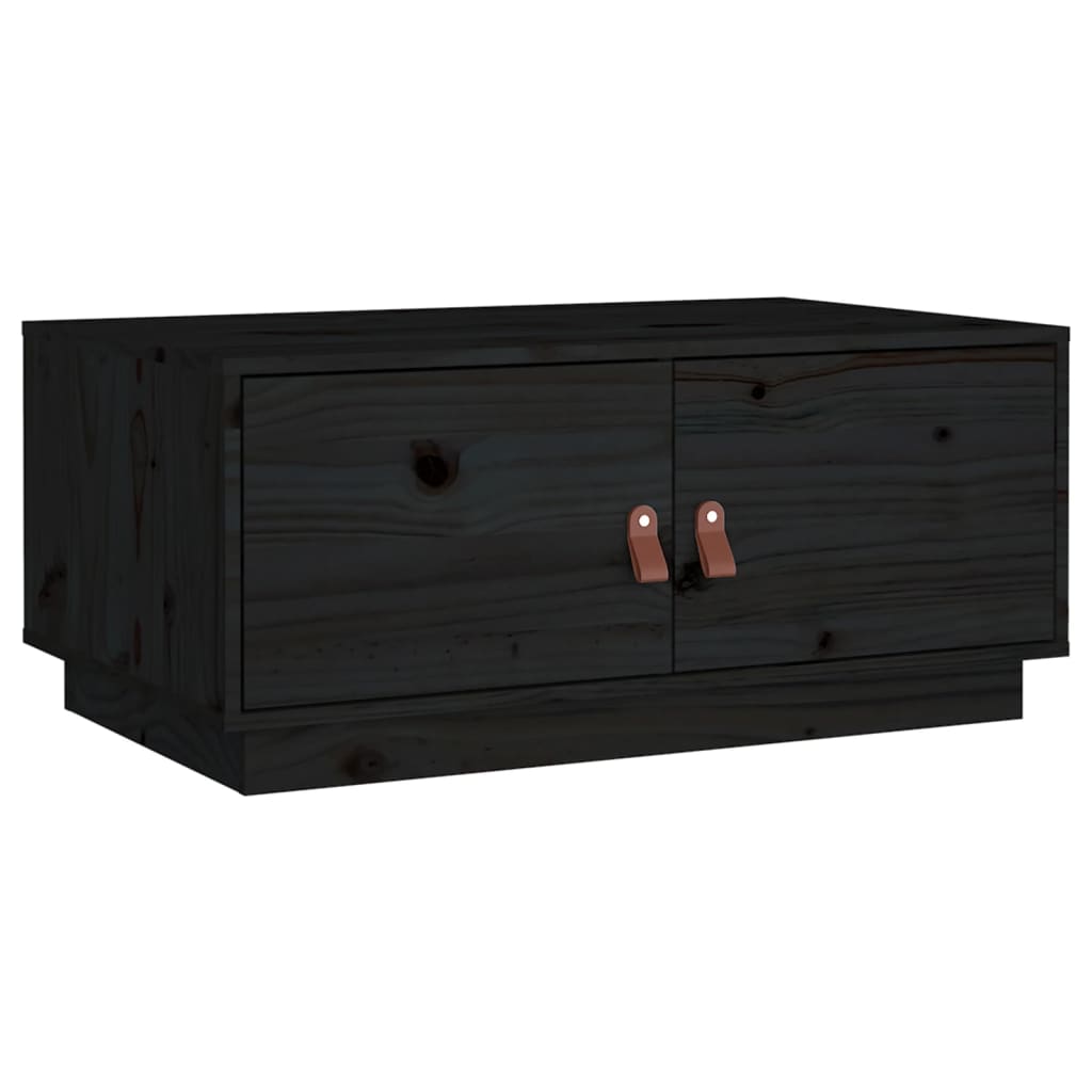 Soffbord Svart 80x50x35 cm massiv furu