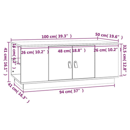 Soffbord Trä 100x50x41 cm massivt furu