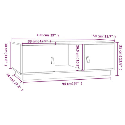 Soffbord Trä 100x50x35 cm massiv furu