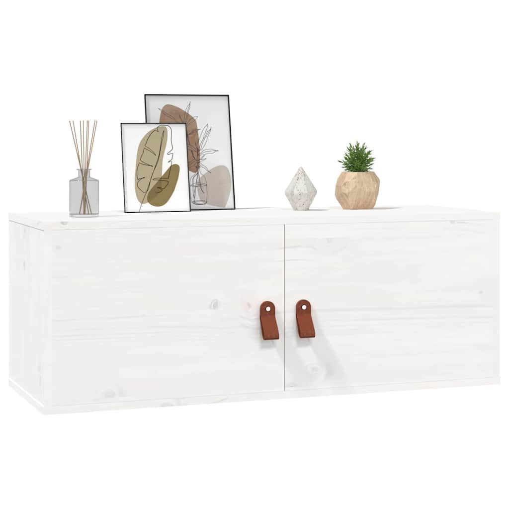 Väggskåp vit 80x30x30 cm massiv furu
