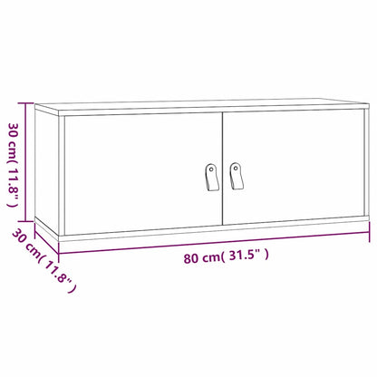 Väggskåp vit 80x30x30 cm massiv furu