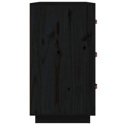 Byrå Svart 80x40x75 cm massiv furu