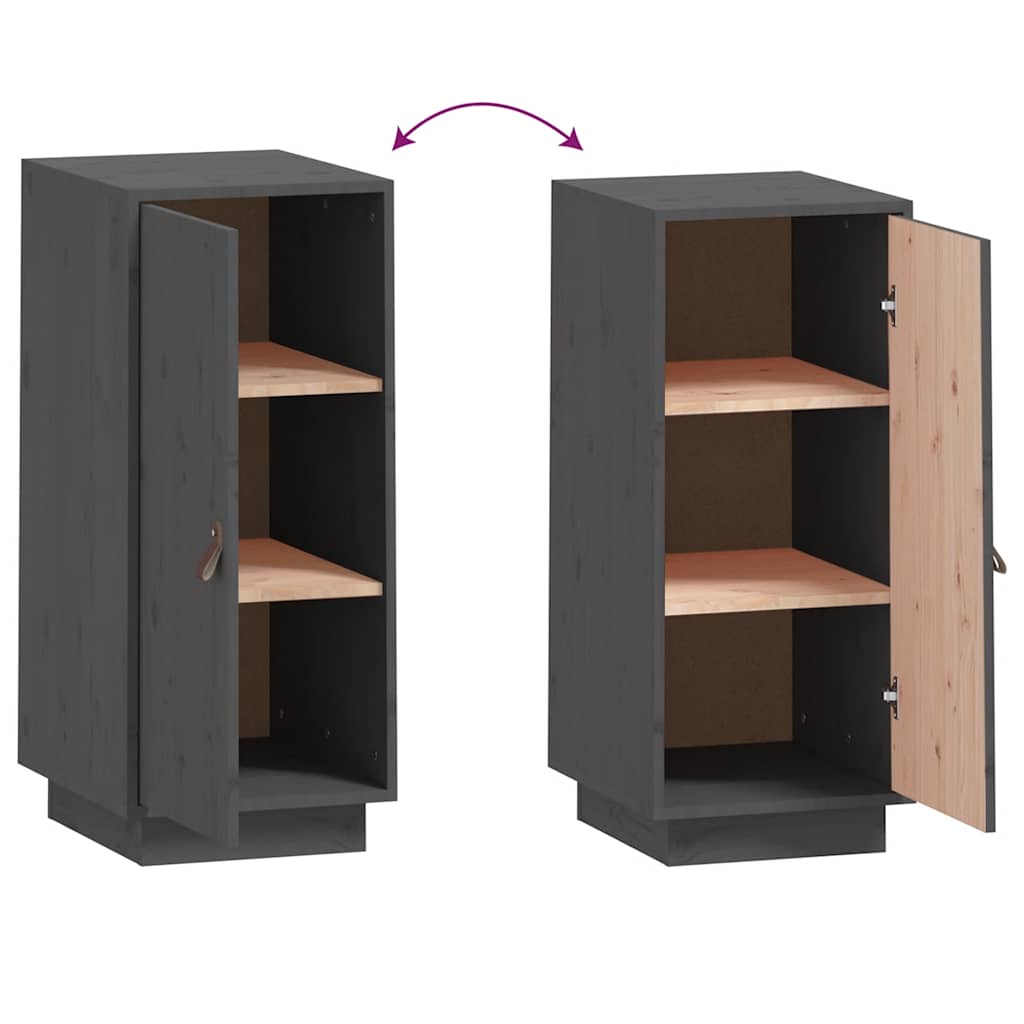 Skänk Grå 34x40x75 cm massiv furu