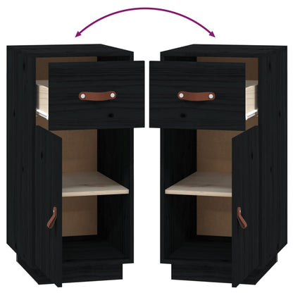 Skänk Svart 34x40x75 cm massiv furu