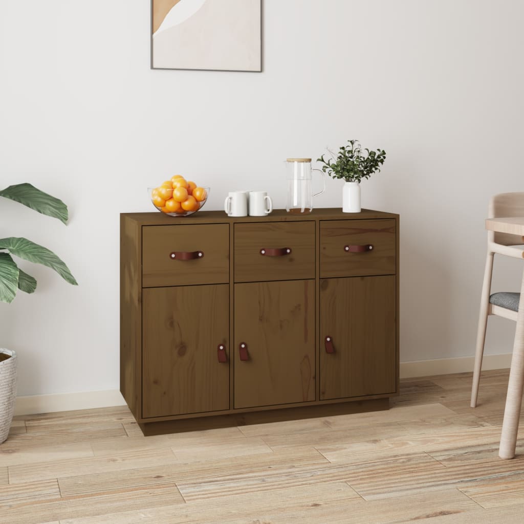 Skänk Brun Honungbrun 100x40x75 cm massiv furu